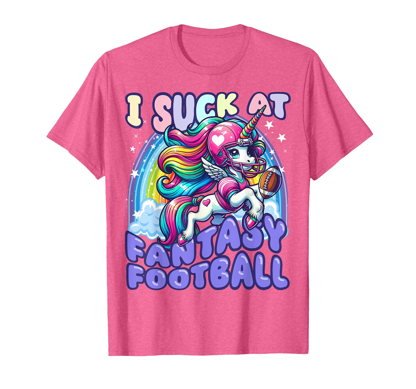 I Suck at Fantasy Football Unicorn Rainbow Loser Men T-Shirt