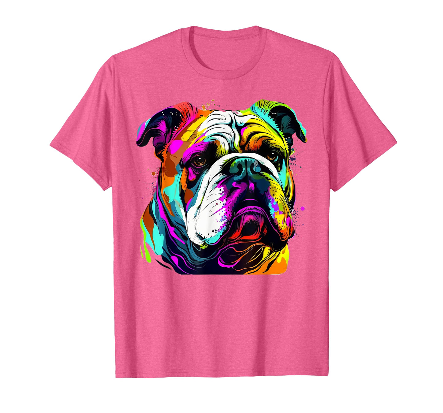 Cute English Bulldog Colorful Tee For English Bulldog Mom Men Women T-Shirt
