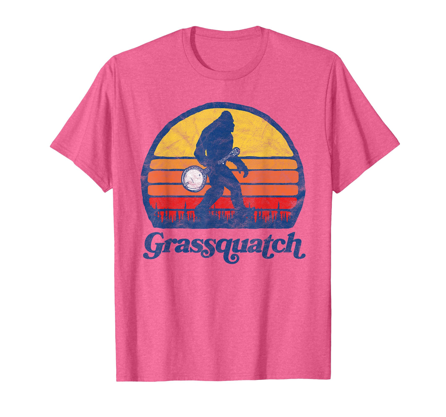 Grassquatch! Funny Bigfoot & Banjo Bluegrass Sasquatch Shirt T-Shirt
