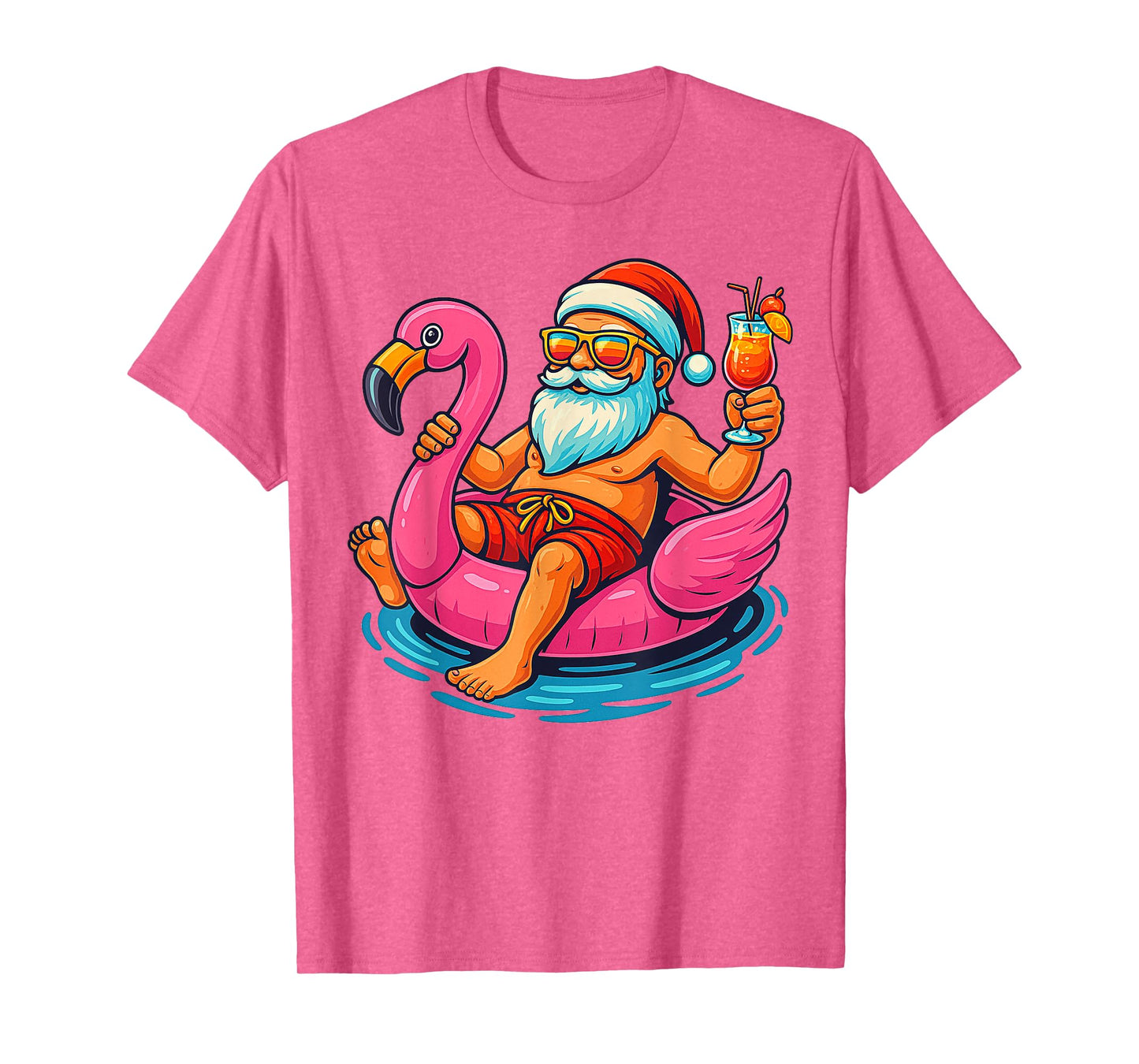 Christmas In July Shirt Boys Kids Santa Flamingo Summer Xmas T-Shirt