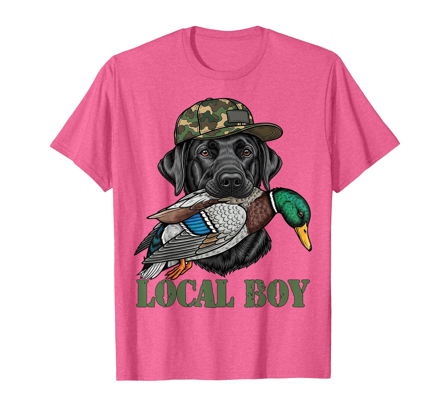 Local Boy Duck Hunting Black Lab Labrador Retriever Dog T-Shirt