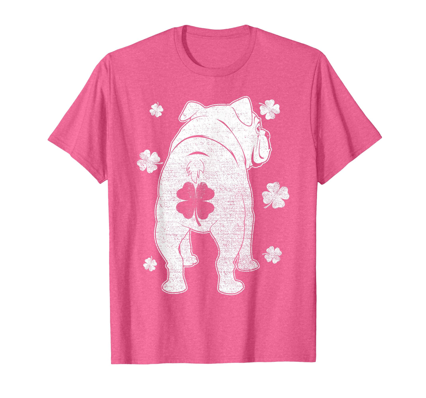 English Bulldog Dog Silhouette Shamrock St Patrick's Day T-Shirt