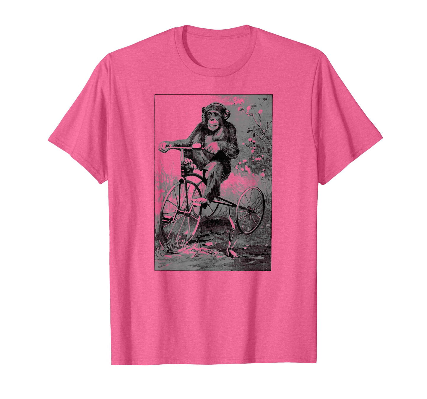 Monkey Riding Tricycle Tshirt Art-Vintage Chimp Funny Monkey T-Shirt