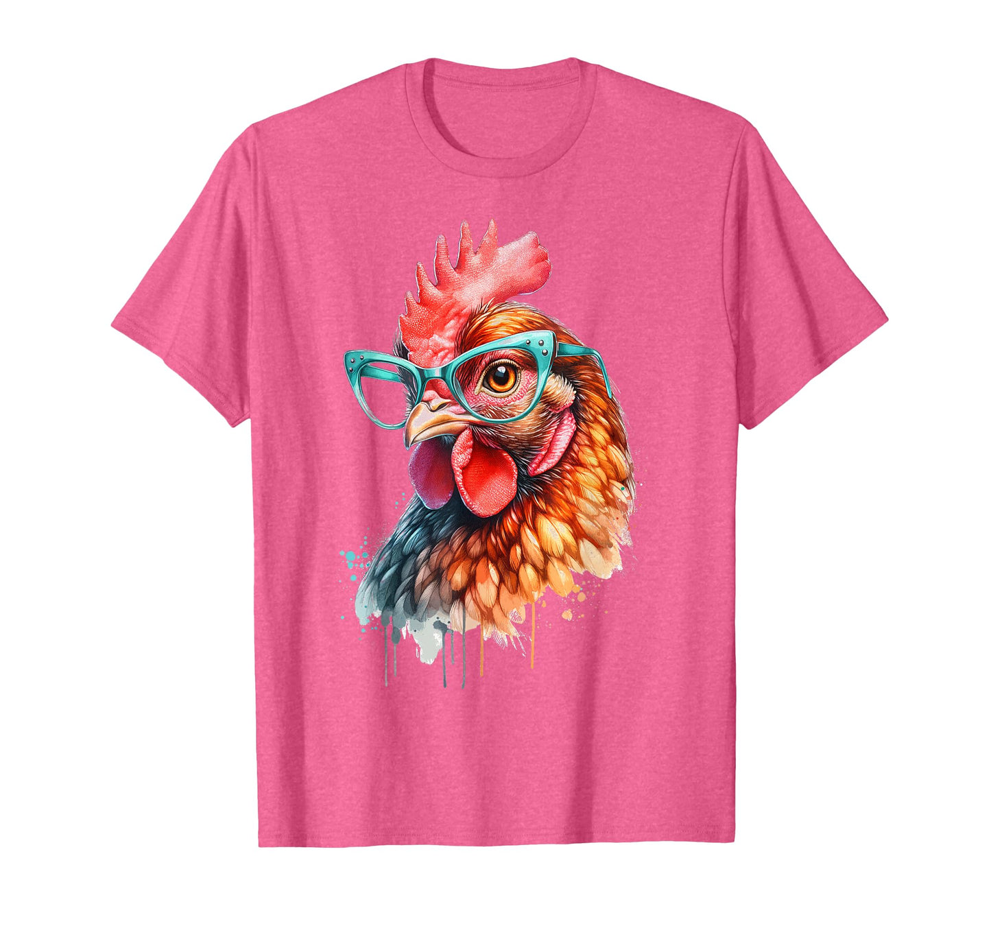 Chicken Funny Eyeglasses Cute Graphic Women Chicken Lover T-Shirt