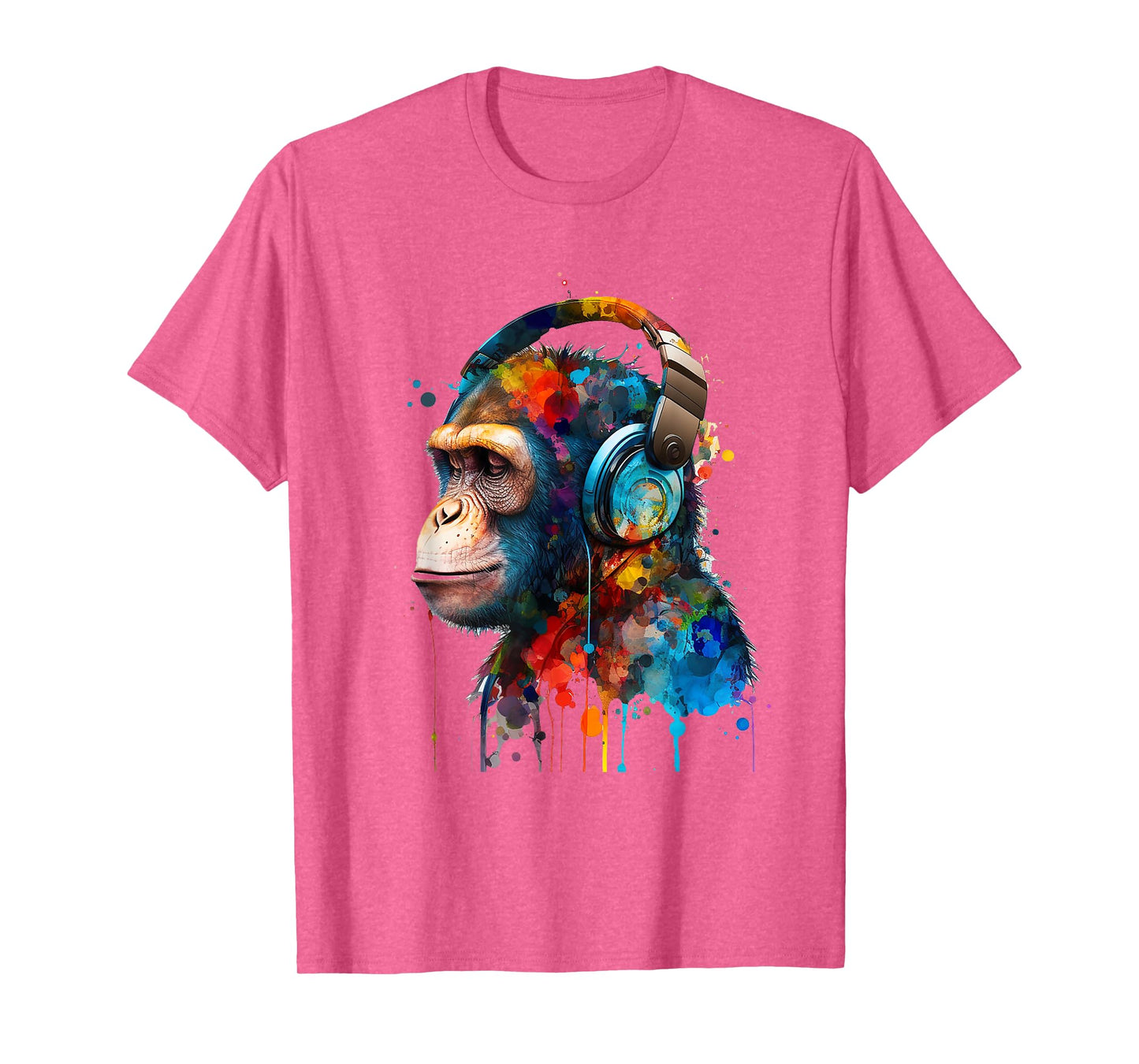 Monkey Wildlife Animal Monkey Lover Cute Monkey Headphones T-Shirt