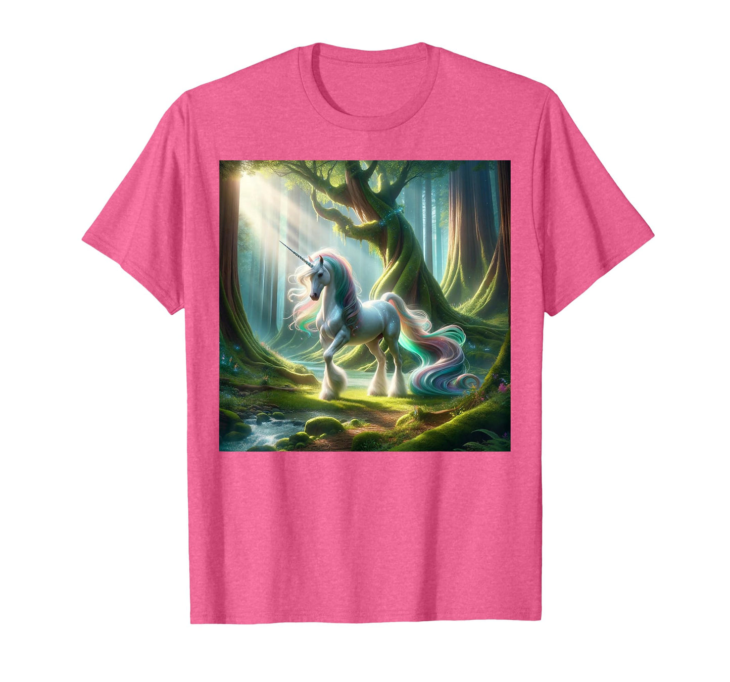 Beautiful Unicorn Clydesdale, Enchanted Forest Graphic T-Shirt