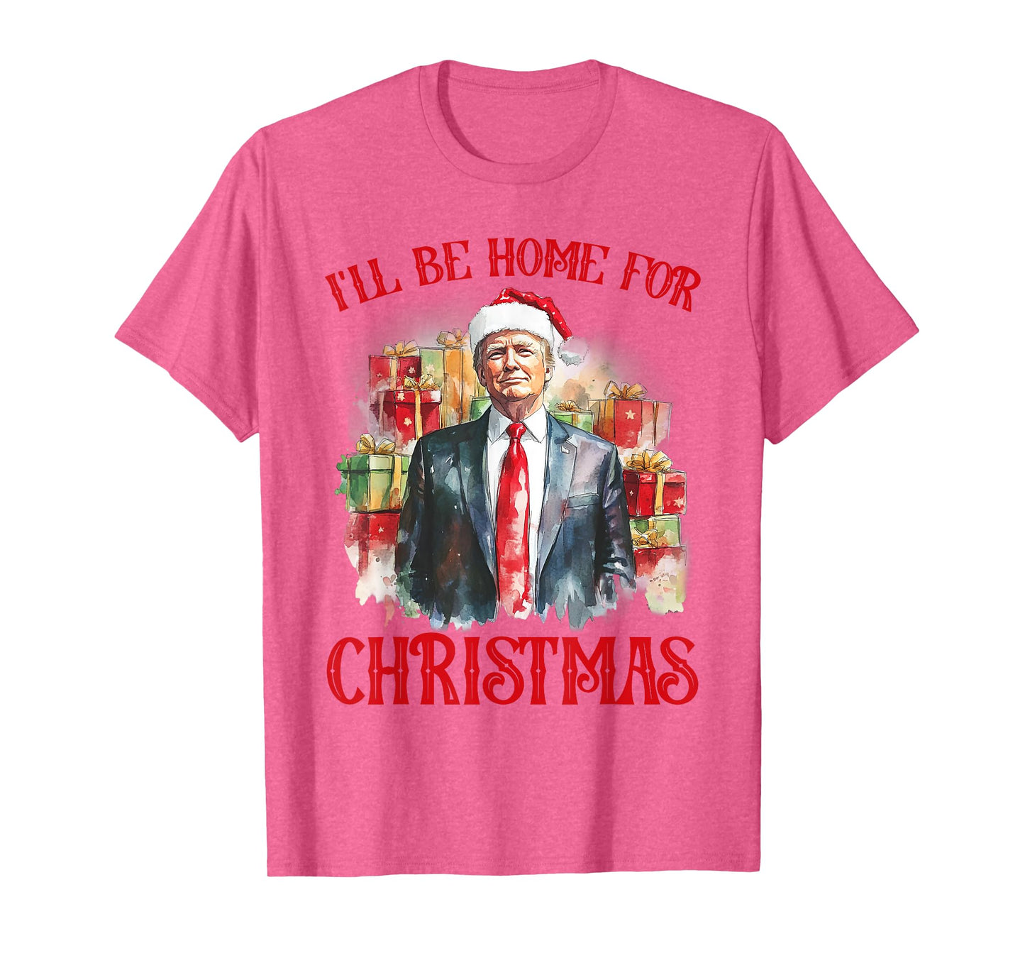 I'll Be Home For Christmas Funny Santa Trump Xmas Pajamas T-Shirt