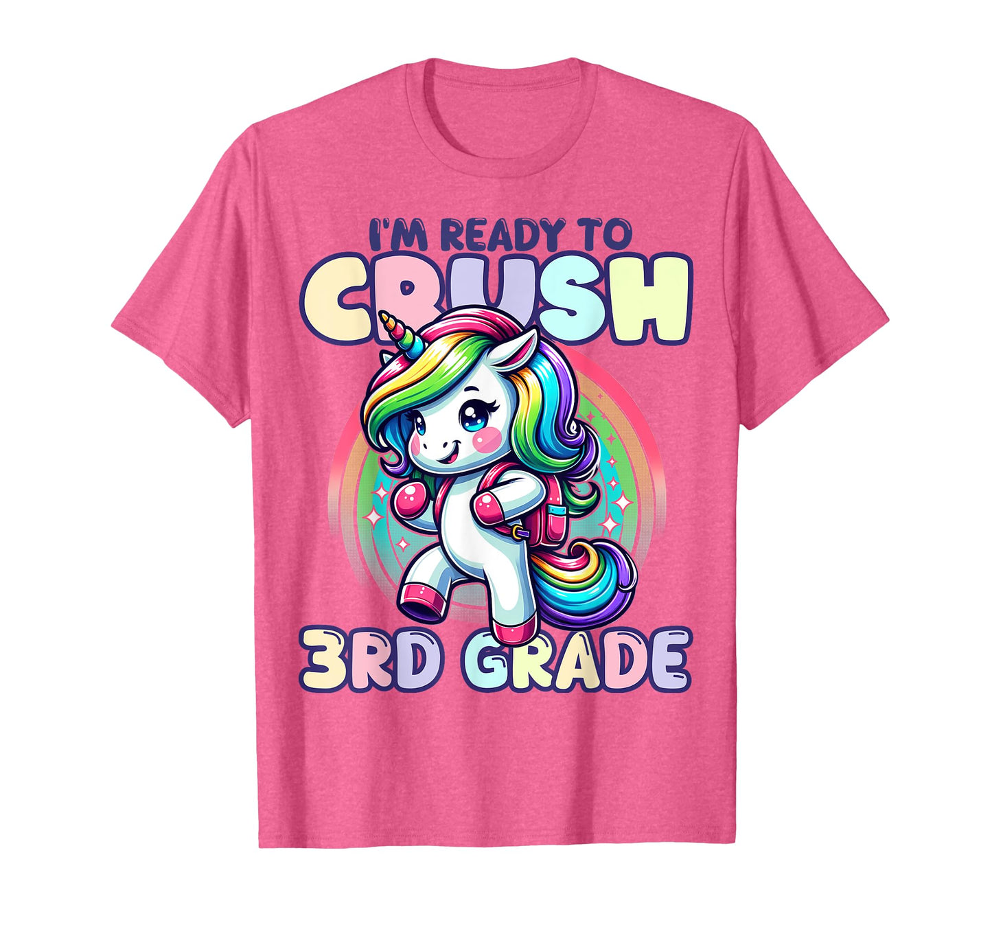 Crush 3rd Grade Girls Back to School Unicorn First Day Cute T-Shirt