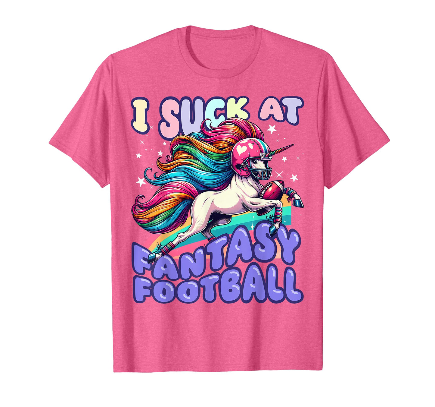 I Suck at Fantasy Football Unicorn Rainbow Loser Men T-Shirt