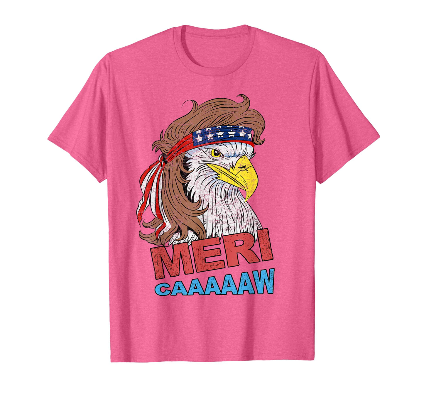 meri-caaaaaw - Eagle Mullet 4th Of July USA American Flag T-Shirt