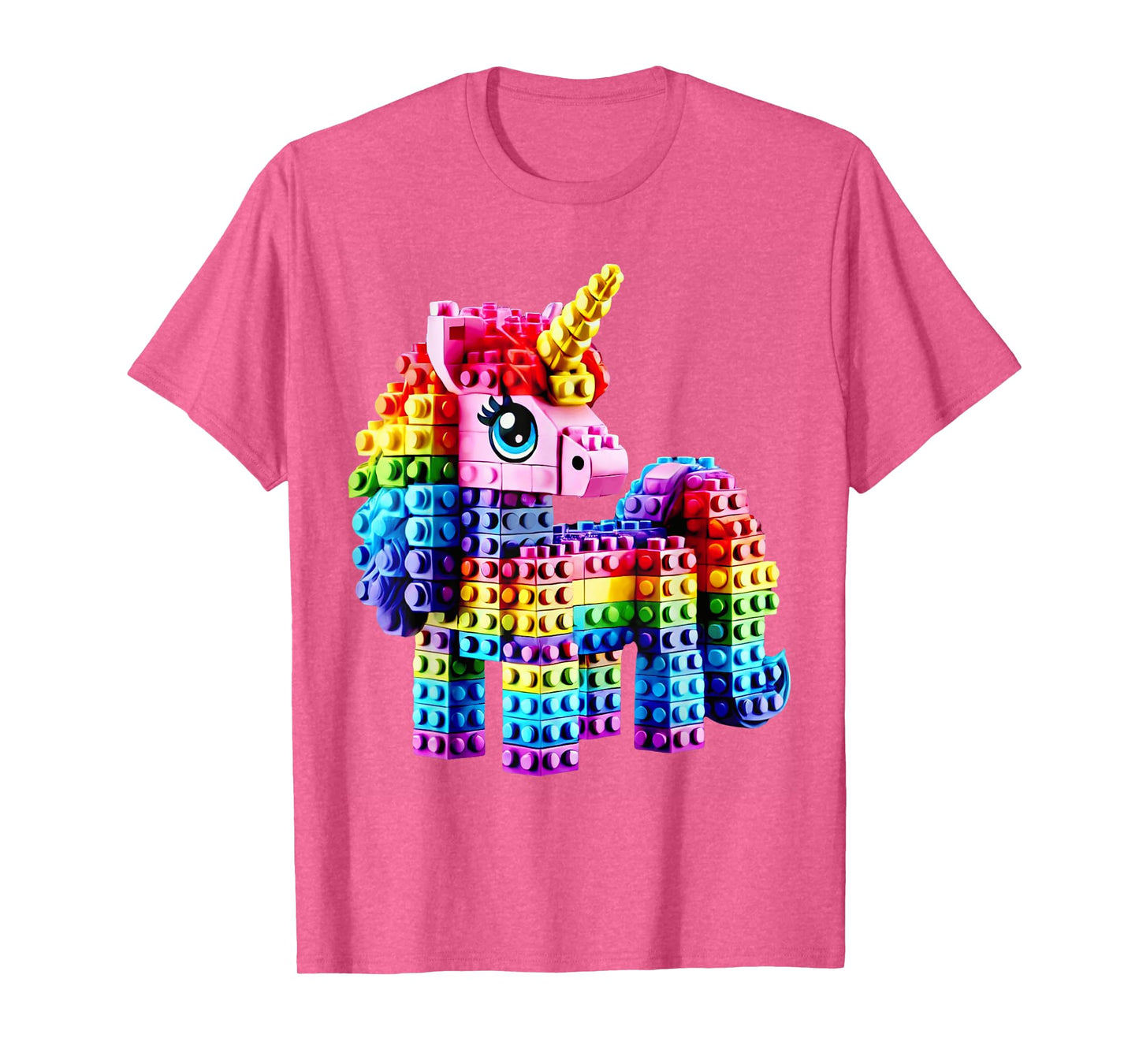 Colorful Unicorn Master Builder Funny Building Blocks Bricks T-Shirt