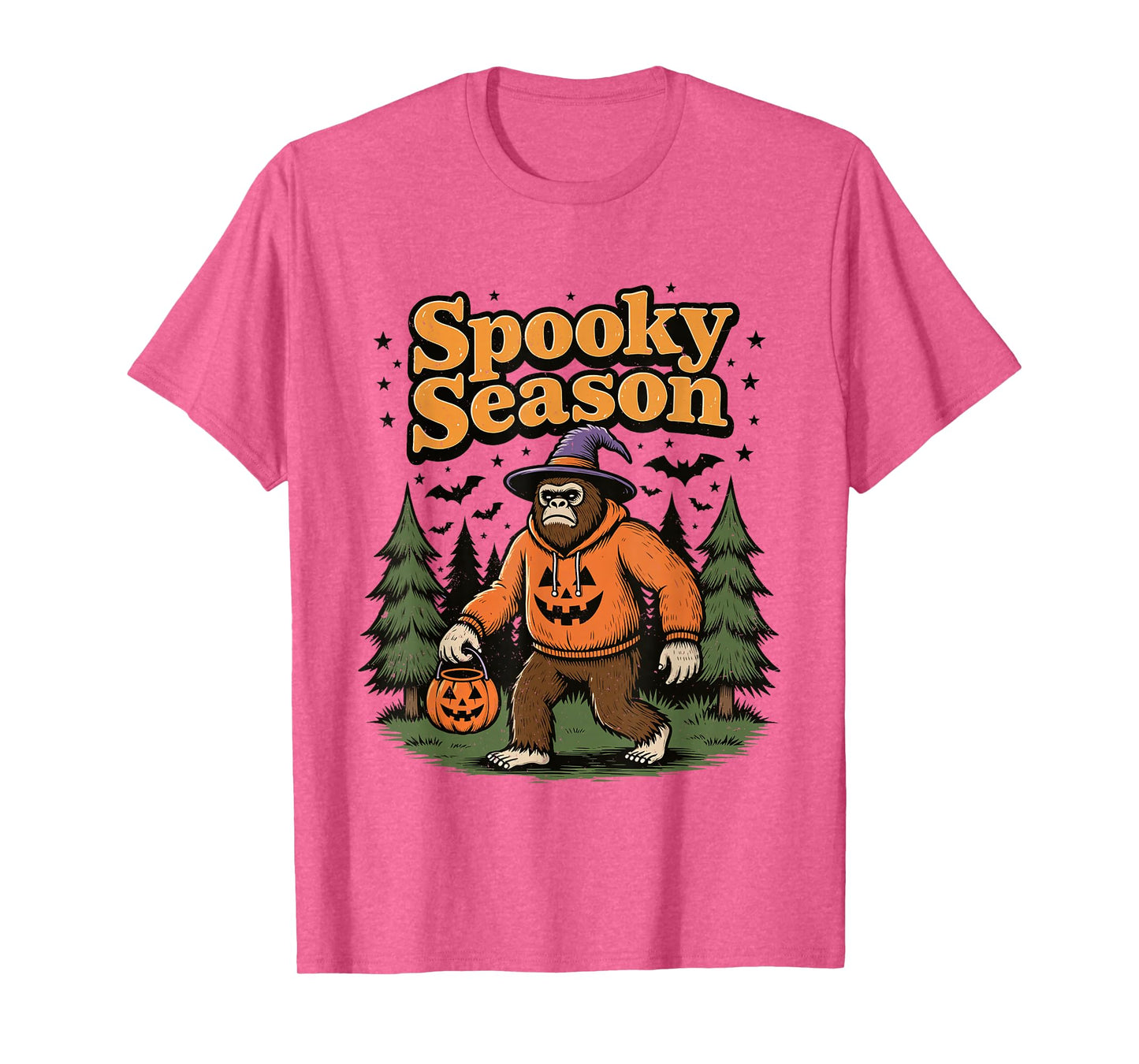 Spooky Season Halloween Bigfoot Sasquatch Fall Pumpkin T-Shirt