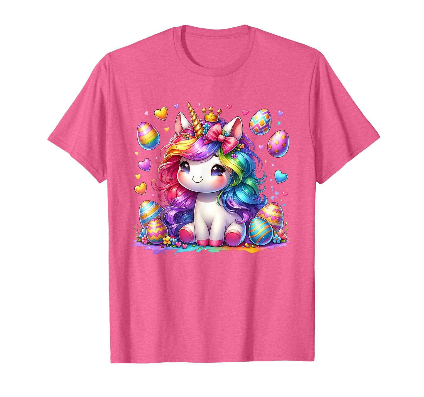 Cute Unicorn Easter Shirt Girls Kids Easter Eggs Easter T-Shirt