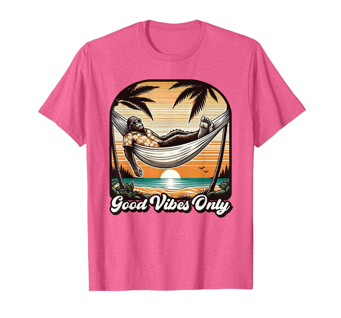 Funny Bigfoot Sasquatch Hawaiian Retro Beach Vacation Men T-Shirt