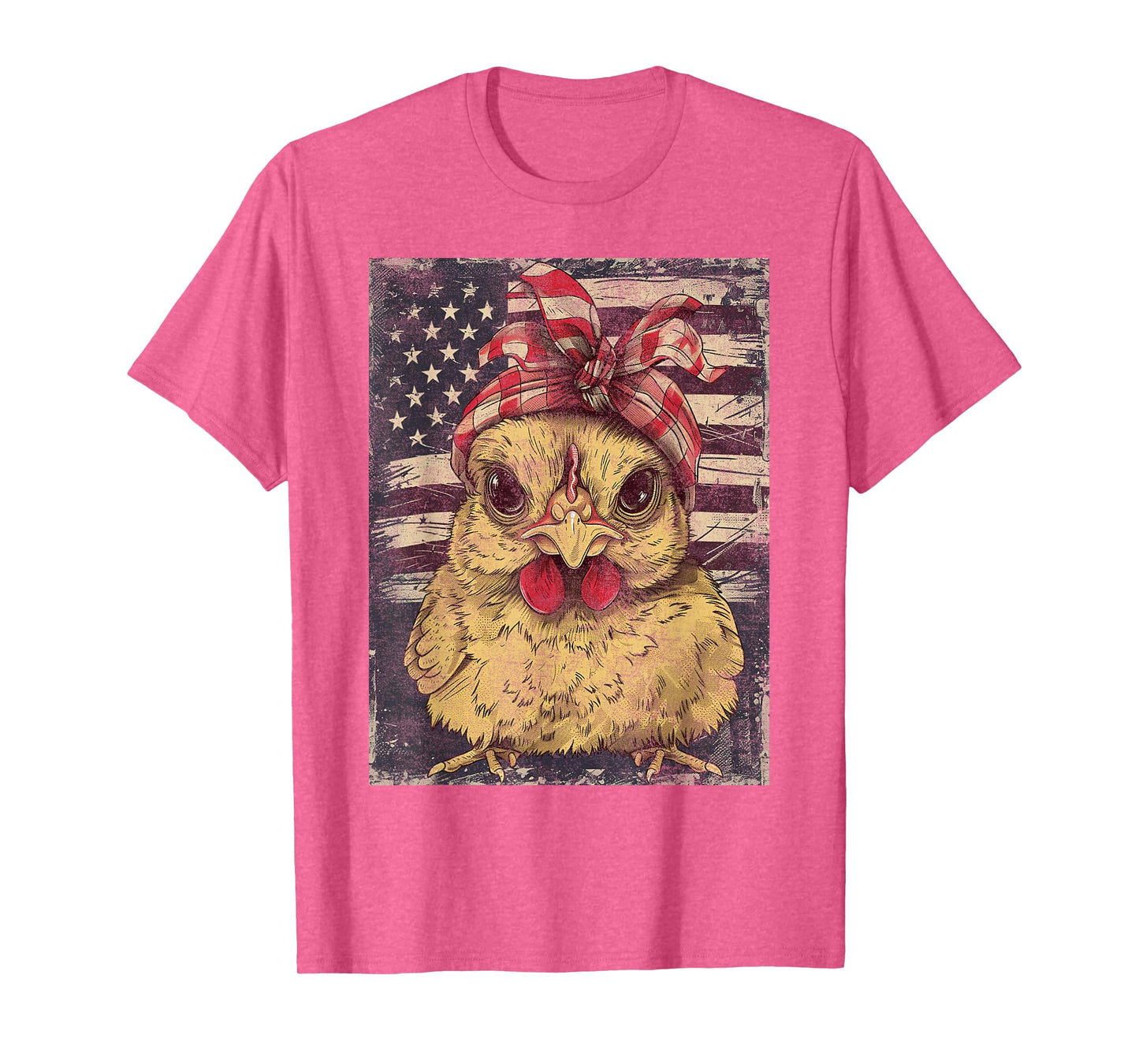 Cute Chicken USA American Flag Patriotic Americana Graphic T-Shirt