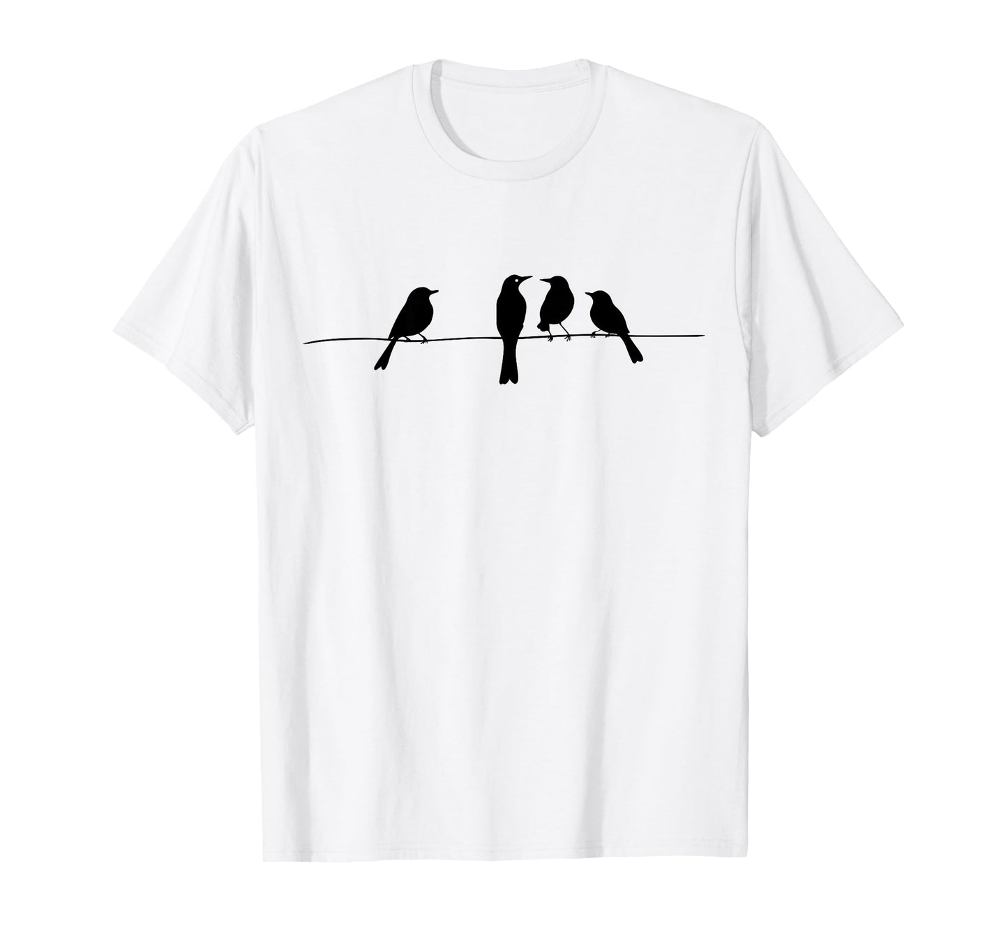 Minimalistic Birds On A Wire Outfit Bird and Animal Lovers T-Shirt
