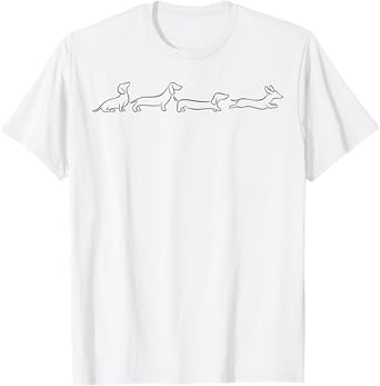 Dachshund Line Art cute Doxie Wiener Dog for woman kids T-Shirt