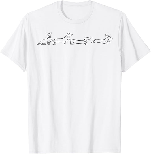 Dachshund Line Art cute Doxie Wiener Dog for woman kids T-Shirt