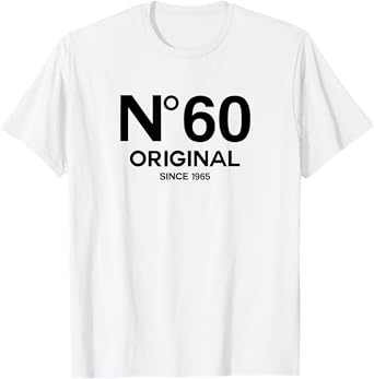 No 60 Original 60th Birthday Born in 1965 Fiftieth Retro T-Shirt