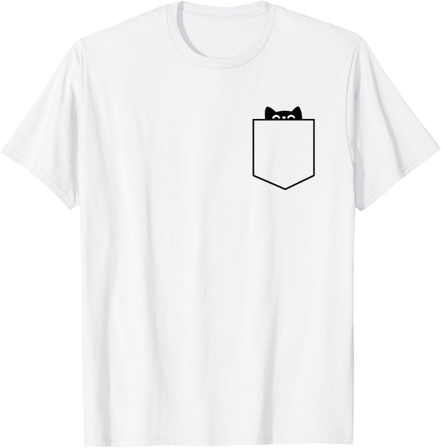 MInimalist Cat In Pocket, Funny Cat In Pocket, Cat T-Shirt
