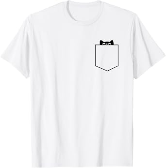 MInimalist Cat In Pocket, Funny Cat In Pocket, Cat T-Shirt