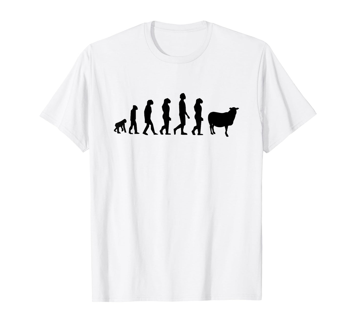 Evolution Of Man Monkey Sheep Funny Political Meme T-Shirt