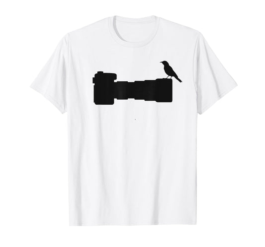 Bree's Bird Watching T Shirts Bird on Long Lens Camera Bird Photographer Photography T-Shirt