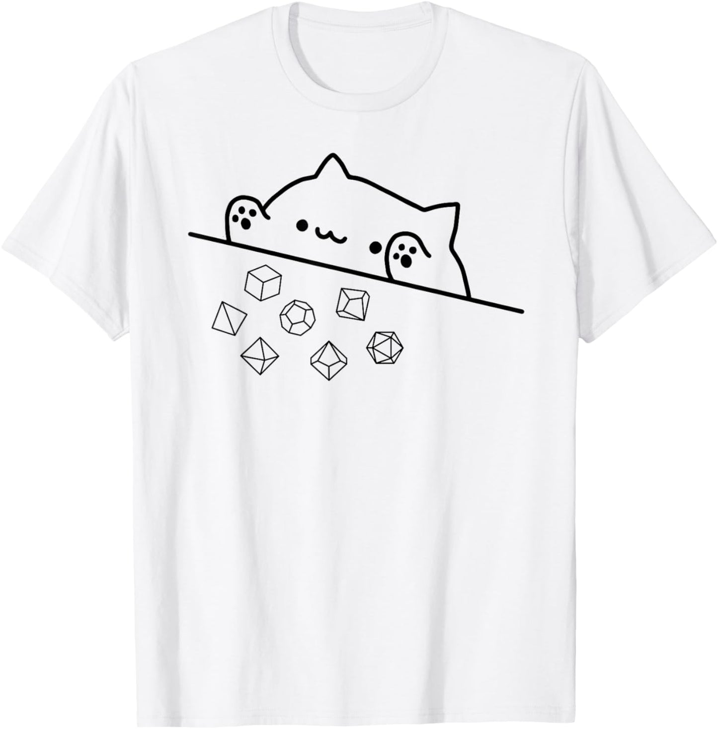 Cat Throwing Rainbow Dice Tabletop RPG T-Shirt