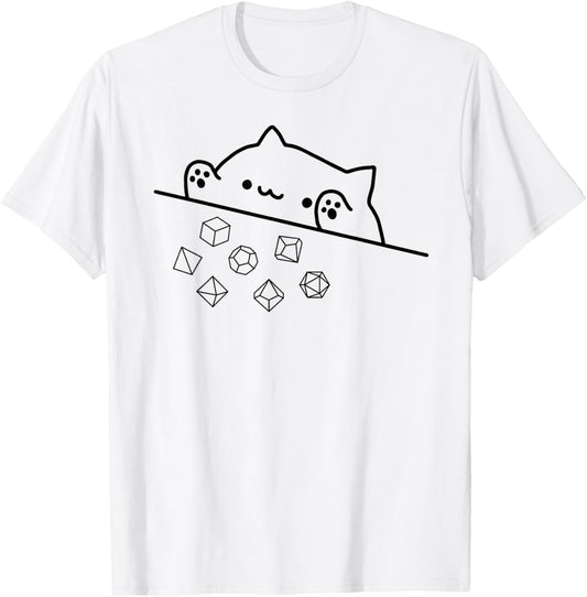 Cat Throwing Rainbow Dice Tabletop RPG T-Shirt