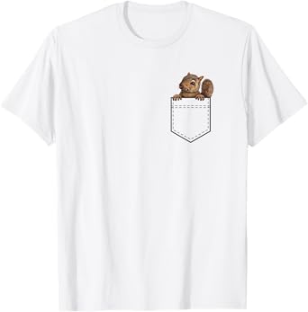 Pet Squirrel In Your Left Chest Pocket T-Shirt