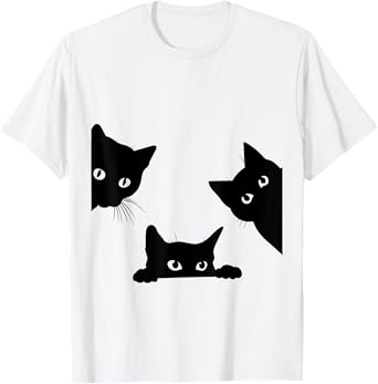 black cat peeking T-Shirt