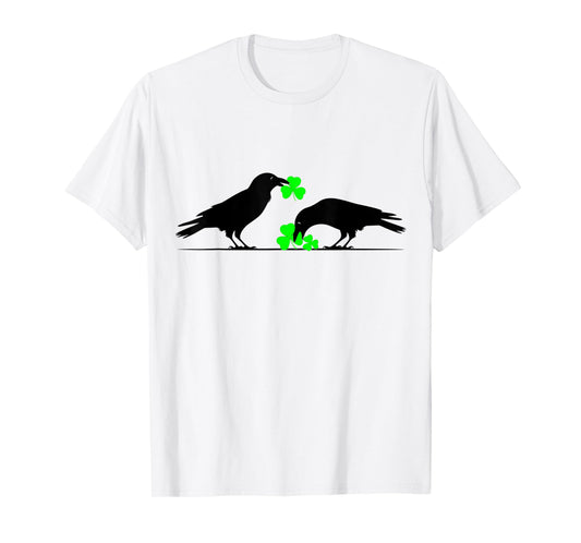 Funny Saint Patrick's Day Shamrock Crows for Bird Lovers T-Shirt