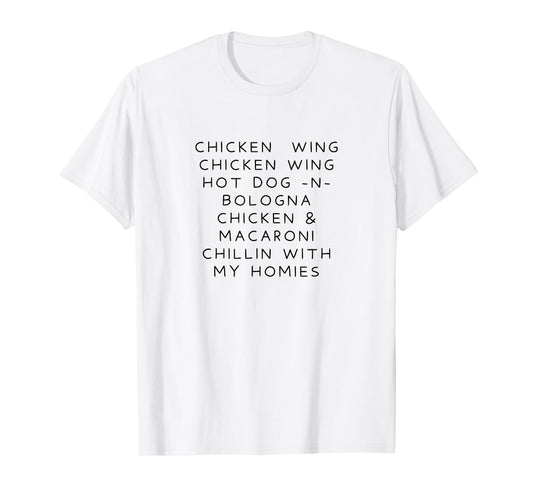 Chicken Wing Hot Dog and Bologna Funny T-Shirt