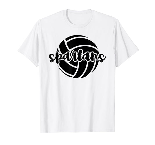 Spartans Volleyball Team Mascot School Spirit Game Night T-Shirt