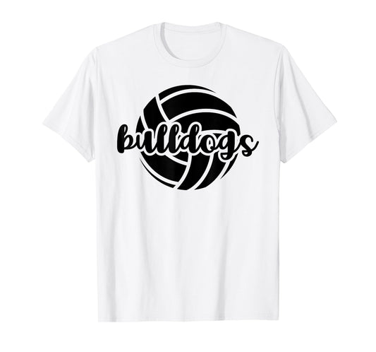 Bulldogs Volleyball Team Mascot School Spirit Game Night T-Shirt