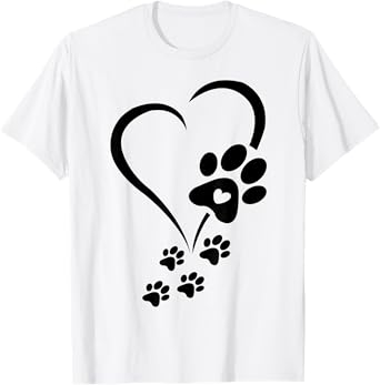 Dog Paw Heart Baby Dogs - Dog Paws Hearts Dog Paw Print T-Shirt