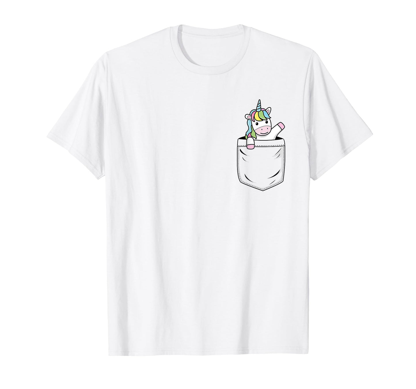 Unicorn Lovers Cute Funny Unicorn In Pocket T-Shirt