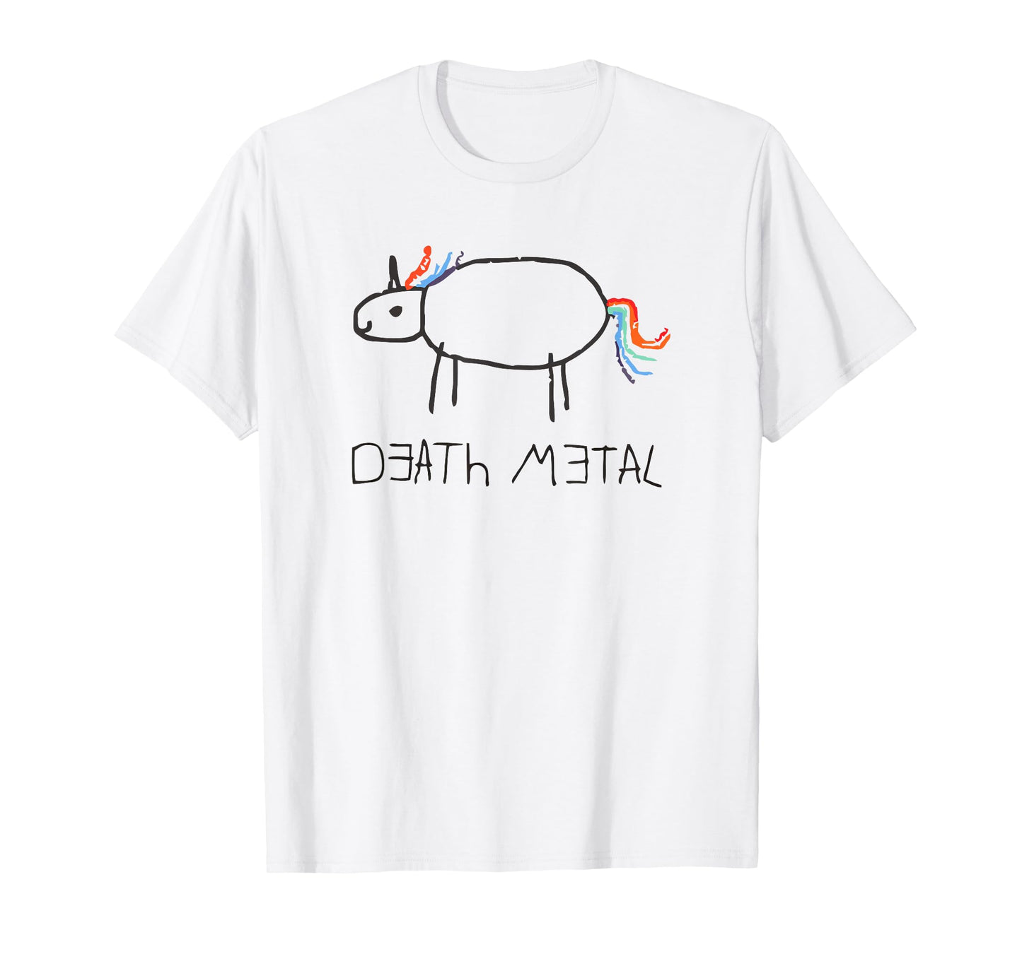 Funny Cute Death Metal Crayon Unicorn T-Shirt