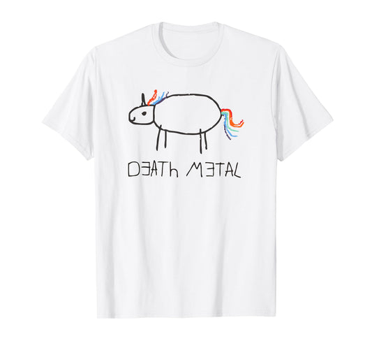 Funny Cute Death Metal Crayon Unicorn T-Shirt