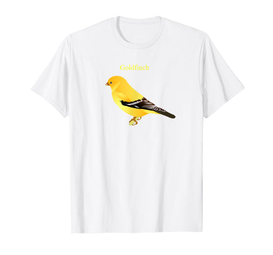 Goldfinch Songbird T-shirt Cute Yellow Bird Art T-Shirt
