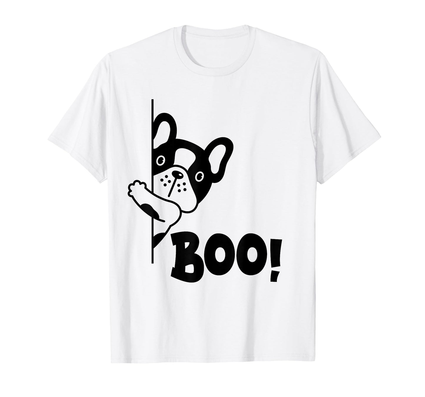 Boo! | Funny Hiding Peekaboo Scary Halloween French Bulldog Men Women Kids T-Shirt
