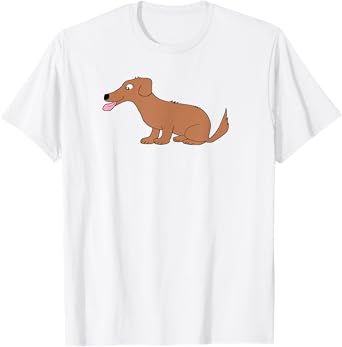 Cute Dog Smiling Simple Funny Cool Doggie Cartoon T-Shirt