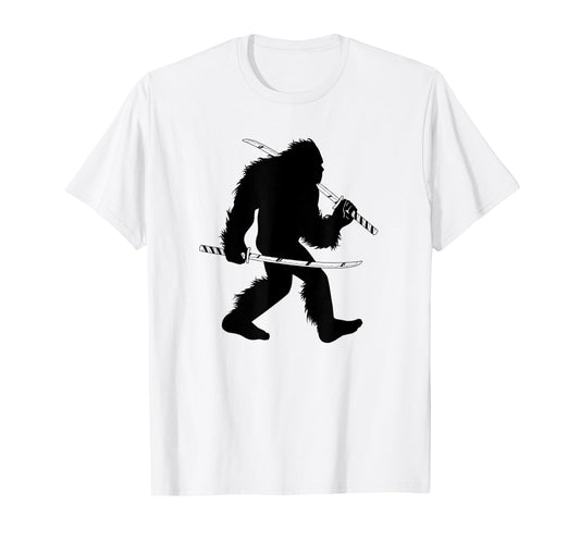 Bigfoot Samurai With Katana Japanese Sasquatch T-Shirt