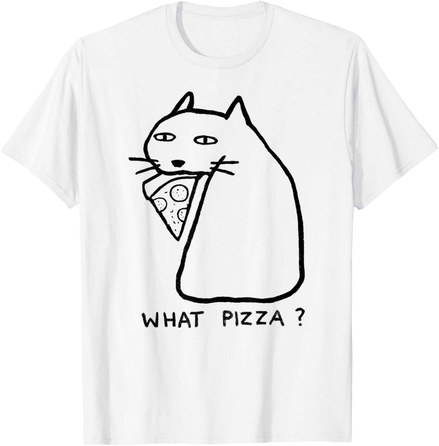 Fox Shiver What Pizza Black Cat Graphic T-Shirt