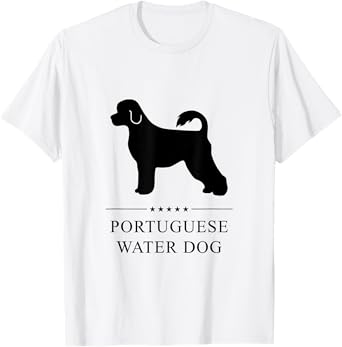 Portuguese Water Dog Black Silhouette T-Shirt for Men Women Kids