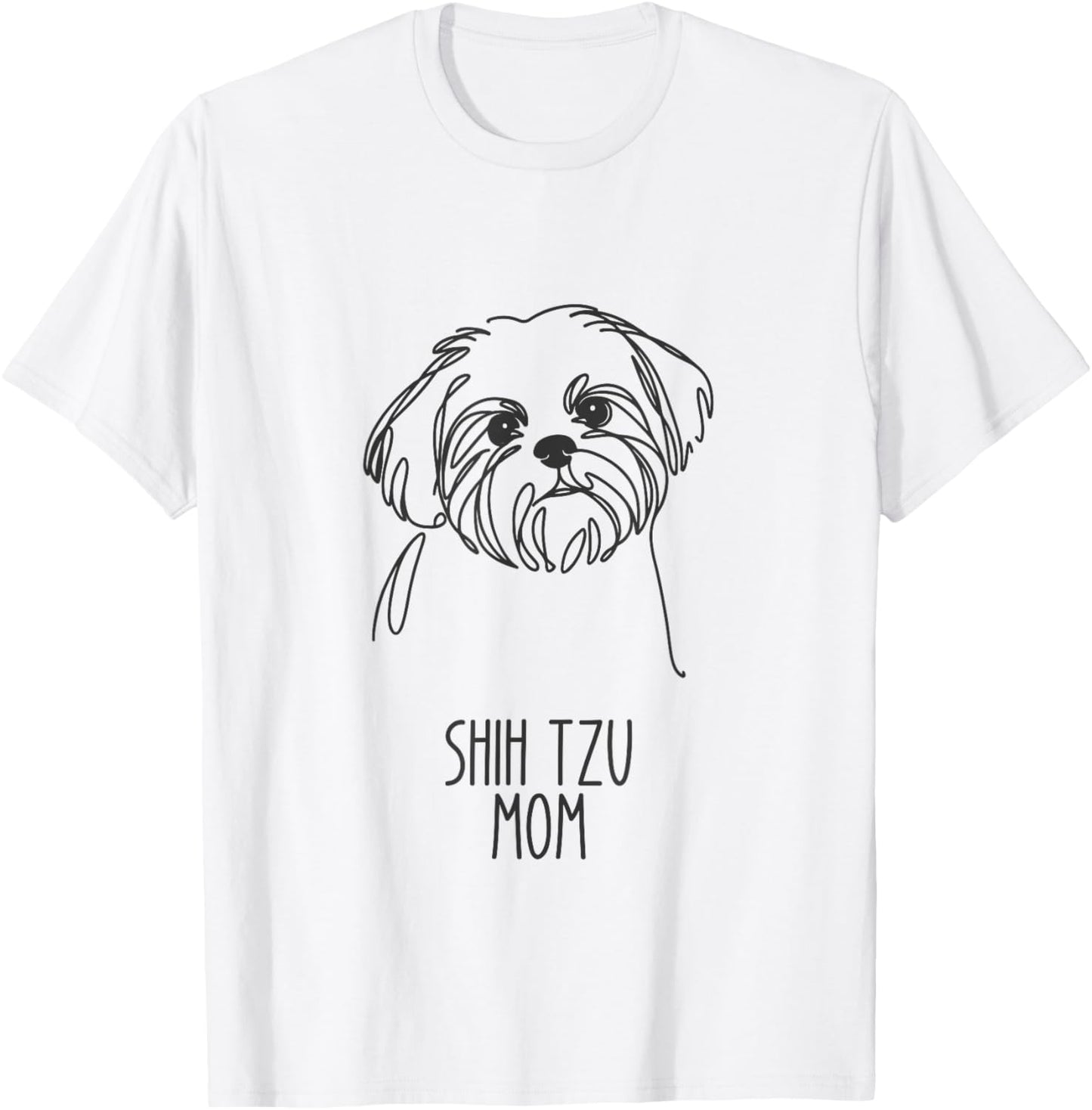 Line Art Best Dog Mom Women - Shih Tzu T-Shirt