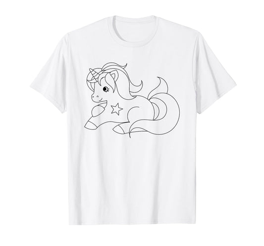 Paint and color your own unicorn party T-shirt