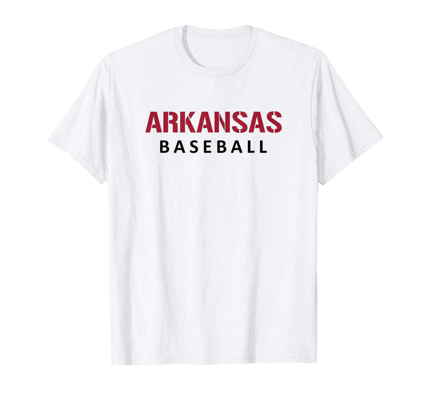 Arkansas Baseball Block and Stencil Font T-Shirt