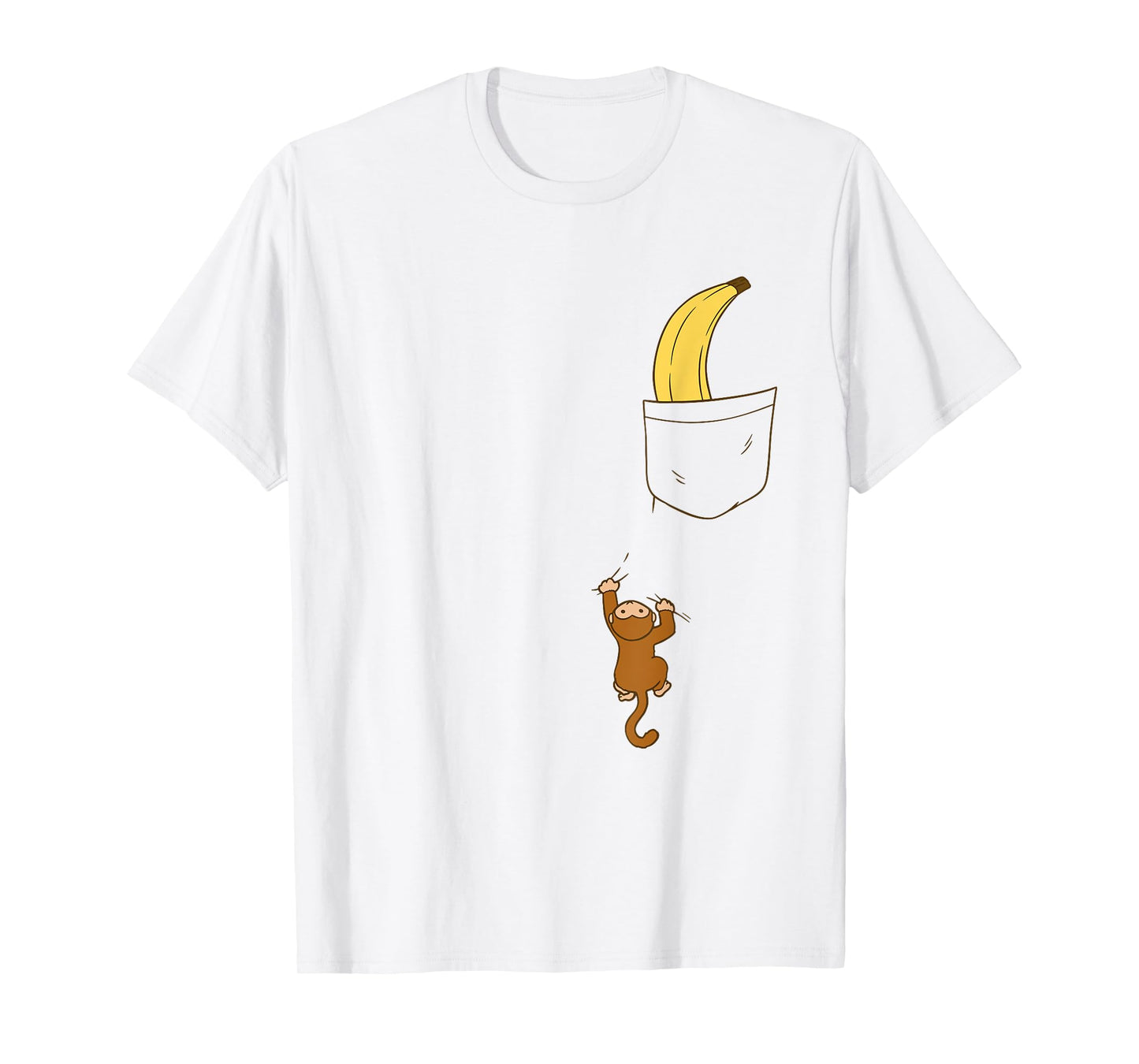 Funny Monkey Climbs A Tshirt To Get Banana Kids Cute Monkey T-Shirt