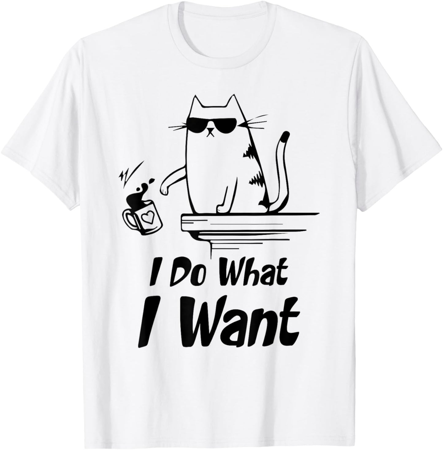 Do What I Want Black Cat Red Cup Funny Graphic T-Shirt